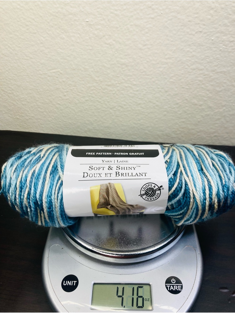 NWT 4 oz Soft & Shiny 100% Acrylic Variegated Color Blue Moon